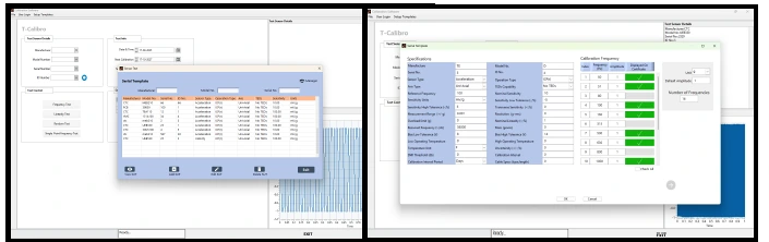 T-Calibro software setup templates and calibration frequency settings