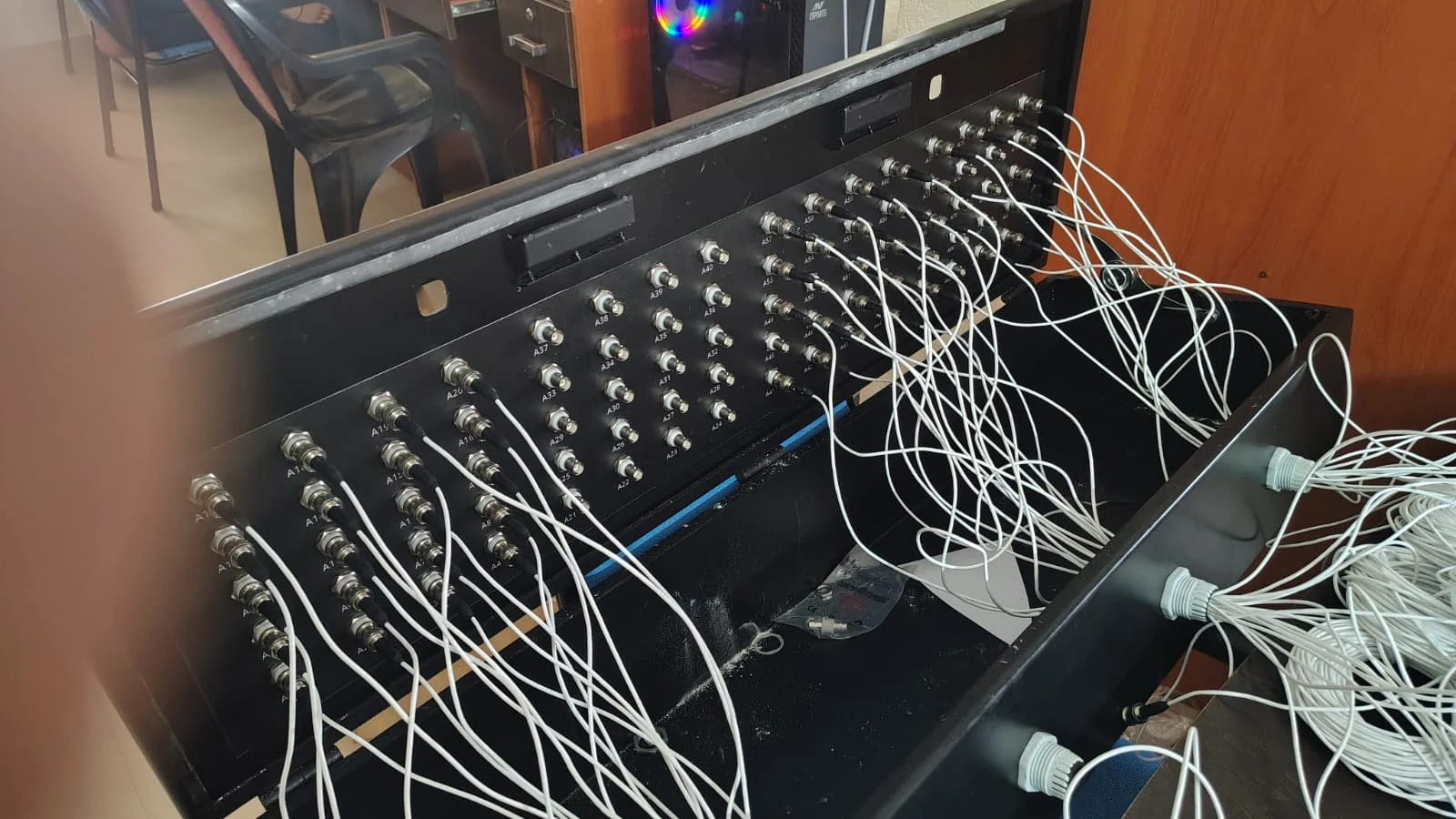 Wired experimental setup